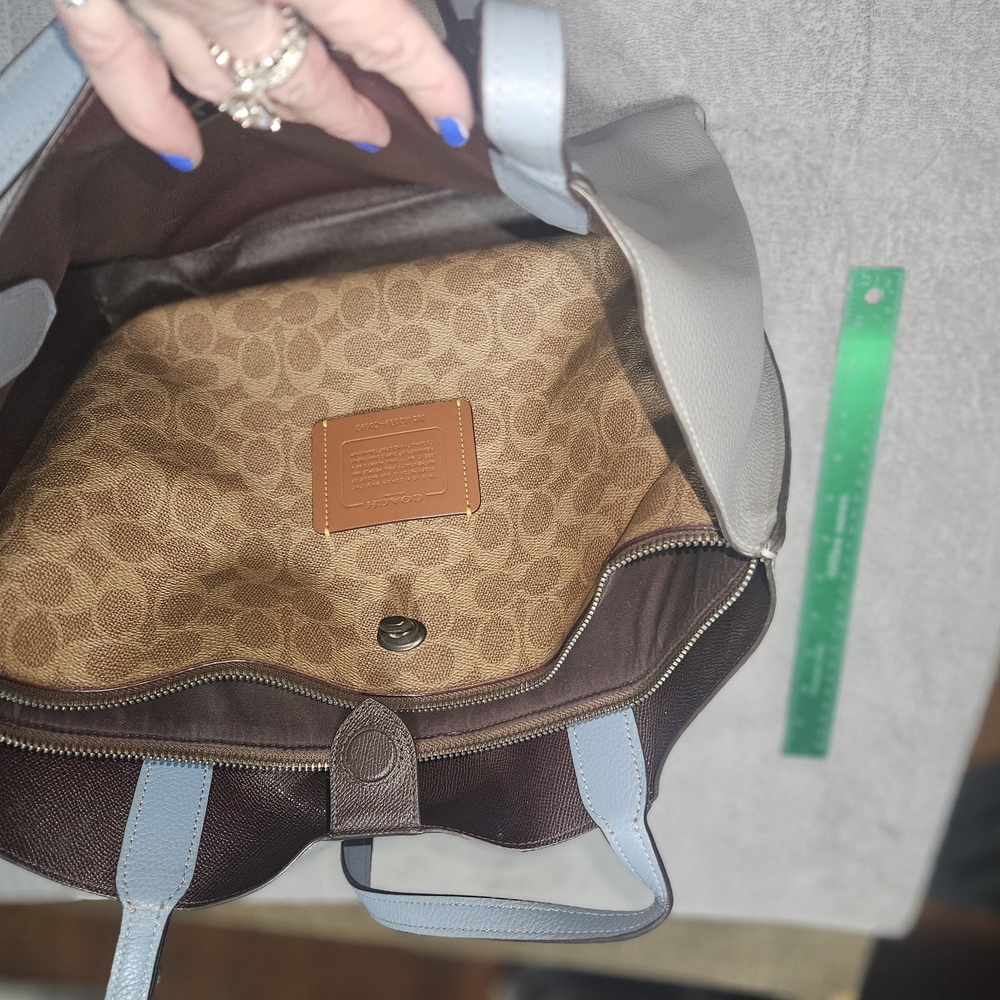 Coach Tote Bag in Brown and Blue